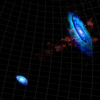 Illustration for article titled Near collision creates a bridge of gas between Andromeda and another galaxy